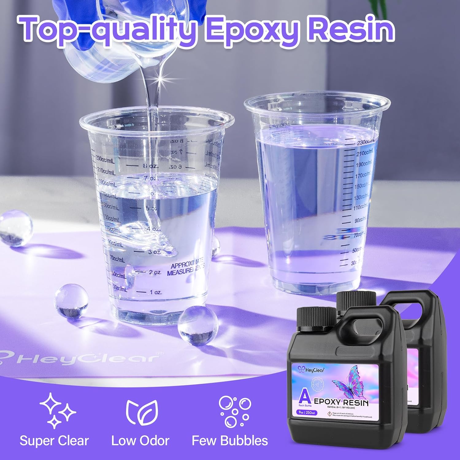 HeyClear Epoxy Resin Kit with Molds for Beginners -18 oz Super Clear and Hard Resina Complete Craft Supplies Set for Starter Casting Arts Crafts for Adults. DIY Creation Gifts - Image 4