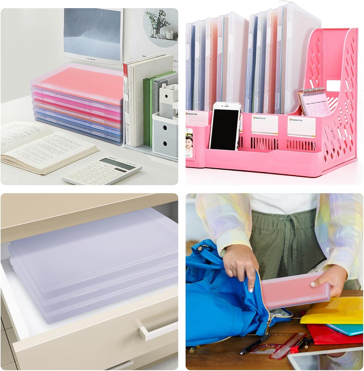 6 Pack Photo Storage Box. Fits 8 x 10 Photo. Large Plastic Scrapbook Paper Storage with Snap-Tight Latch. Clear Photo Organizer for Protecting Photo. Craft. Scrapbook. Office Supply. A4 File - Image 7