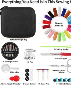 Alternative view of Sewing Kit Basic.Marcoon Needle and Thread Kit with Sewing Supplies and Accessories for Adults.Beginner.Home.Travel.Emergency Including Scissors.Measure Tape.Needle Threader and More